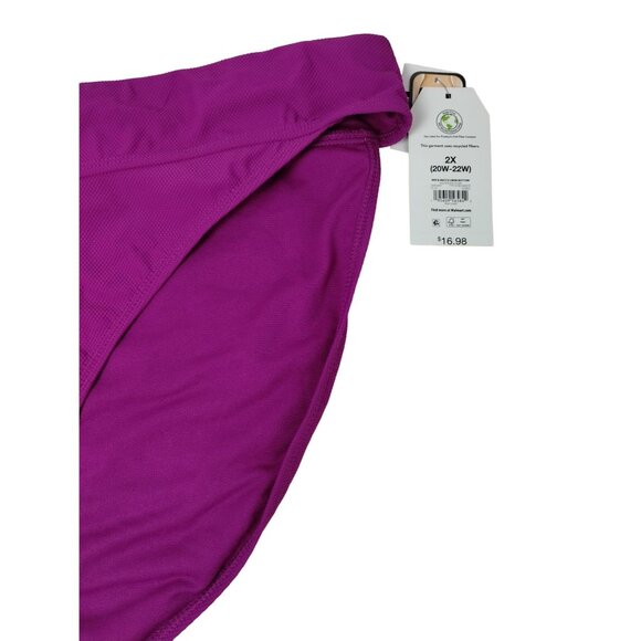 Time and Tru Womens 2XL Passionate Plum Pink Mid Rise Bikini Bottoms - Picture 3 of 5
